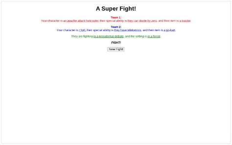 SUPERFIGHT ― Perchance Generator.